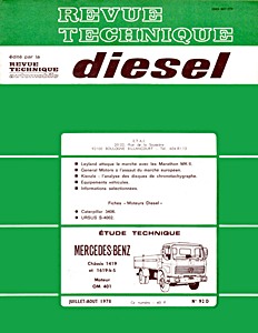 Livre : Mercedes-Benz châssis 1419 et 1619 - moteur OM 401 (depuis 1976) - Revue Technique Diesel (RTD 92)