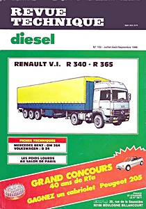 Boek: Renault R 340 et R 365 (depuis 1986) - Revue Technique Diesel (RTD 152)