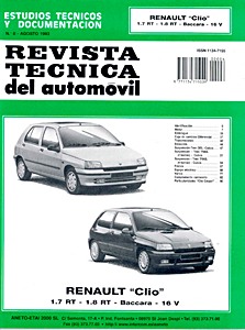 Livre: Renault Clio - gasolina 1.7 RT y 1.8 RT (desde 1990) - Revista Técnica del Automovil (RTA 006)