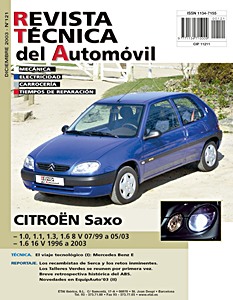 Livre: Citroën Saxo - Fase 1 y 2 - gasolina 1.0, 1.1, 1.3, 1.6 8V y 1.6 16V (1996-2003) - Revista Técnica del Automovil (RTA 121)