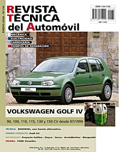 Livre: Volkswagen Golf IV - diesel 1.9 TDI (90, 100, 110, 115, 130, 150 CV) (desde 07/1999) - Revista Técnica del Automovil (RTA 133)