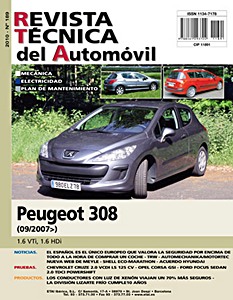 Livre: Peugeot 308 I - Fase 1 - gasolina 1.6 VTi / diesel 1.6 HDi (desde 09/2007) - Revista Técnica del Automovil (RTA 189)