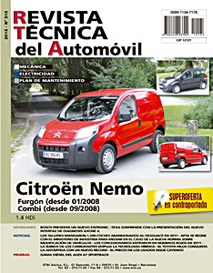 Livre: Citroën Nemo - diesel 1.4 HDi - Furgon y Combi (desde 2008) - Revista Técnica del Automovil (RTA 212)