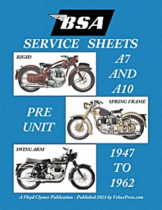 Livre: BSA Service Sheets - A7 & A10 Pre Unit (1947-1962) 