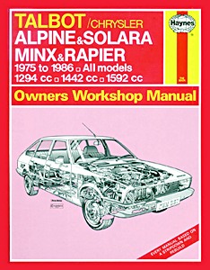 Książka: Talbot / Chrysler Alpine & Solara, Minx & Rapier (1975-1986) - Haynes Service and Repair Manual