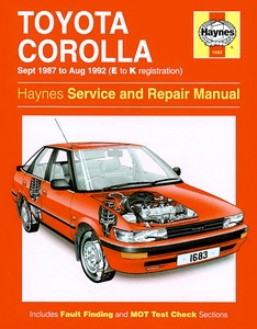 Book: Toyota Corolla (Sept 1987 - Aug 1992) - Haynes Service and Repair Manual