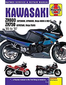 Book: Kawasaki ZX 600 & ZX 750 Fours (1985-1997) - Haynes Service & Repair Manual
