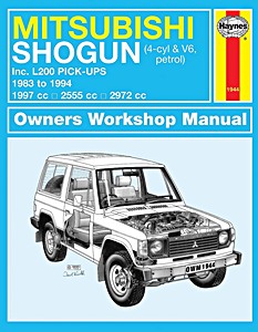 Livre: Mitsubishi Pajero (Shogun) / L200 Pick-Ups - 4-cyl & V6 Petrol (1983-1994) - Haynes Service and Repair Manual