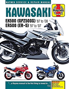 Book: Kawasaki EX 500 (GPZ500S) & ER 500 (ER-5) (1987-2008) - Haynes Service & Repair Manual