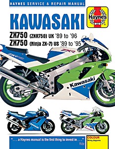 Livre: Kawasaki ZX 750 (ZXR750) & ZX750 (Ninja ZX-7) Fours (1989-1996) - Haynes Service & Repair Manual