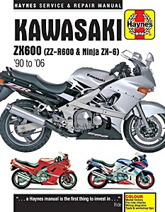 Book: Kawasaki ZX 600 (ZZ-R600 & Ninja ZX-6) Fours (1990-2006) - Haynes Service & Repair Manual