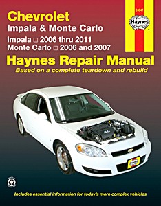 Livre: Chevrolet Impala (2006-2011) & Monte Carlo (2006-2007) - Haynes Repair Manual