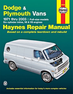 Livre: Dodge / Plymouth Full-size Vans (1971-2003) - Six-cylinder inline, V6 & V8 engines - Haynes Repair Manual