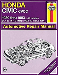 Livre: Honda Civic 1300 & 1500 CVCC (1980-1983) (USA) - Haynes Repair Manual