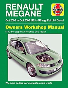 Livre: Renault Megane - Petrol & Diesel (Oct 2002 - Oct 2008) - Haynes Service and Repair Manual