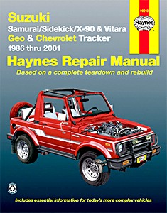 Livre : Suzuki Samurai, Sidekick, X-90 & Vitara / Geo & Chevrolet Tracker (1986-2001) - 4-cylinder models (USA) - Haynes Repair Manual