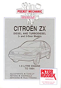 Book: Citroën ZX - 3- and 5-Door Models - 1.9 Diesel and Turbo Diesel (to 1994) - Repair manual