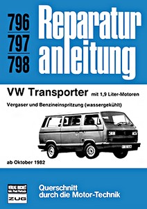 Livre : VW Transporter - 1.9 Liter Benzin-Motoren - wassergekühlt (ab 10/1982) - Bucheli Reparaturanleitung