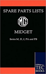 Okładka instrukcji napraw MG Midget Spare Parts Lists - Series M, D, J, PA and PB