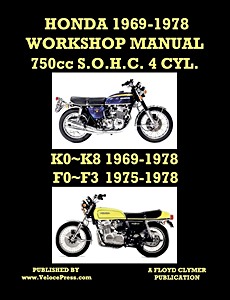 Portada manual Honda CB750 SOHC 4-Cylinder K0-K8 & F0-F3 (1969-1978) - Factory Workshop Manual