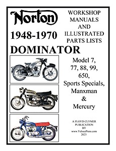 Portada manual Norton Dominator (1949-1970) - Workshop Manuals & Illustrated Parts Lists - Model 7, 77, 88, 99, 650, Sports Specials, Manxman & Mercury