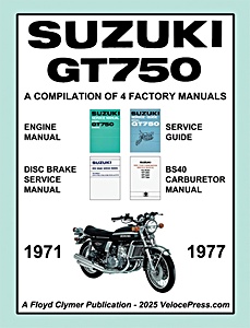 Suzuki GT 750 (1971-1977) Service Manual - a Compilation of 4 Original Suzuki Factory Manuals | Veloce Press