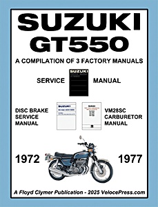 Suzuki GT 550 (1972-1977) Service Manual - a Compilation of 3 Original Suzuki Factory Manuals | Veloce Press