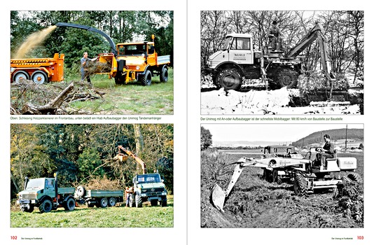 Bladzijden uit het boek Der Unimog im Forstbetrieb (2) - Wegebau und anderes (1)