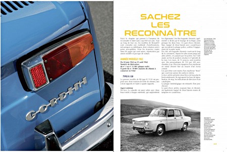 Páginas del libro Le guide de la Renault 8 Major R8S et Gordini - Historique, identification, évolution, restauration, entretien, conduite (1)