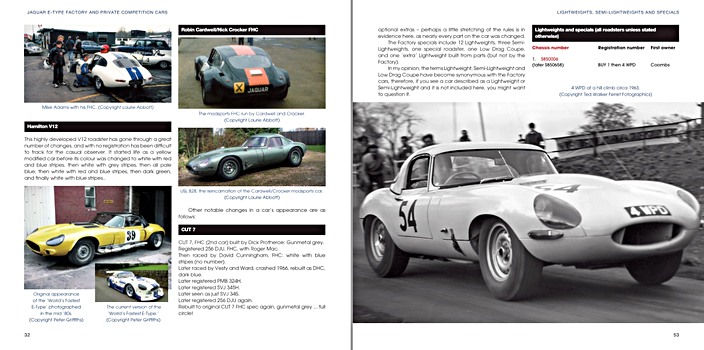 Bladzijden uit het boek Jaguar E-type Factory and Private Competition Cars (1)