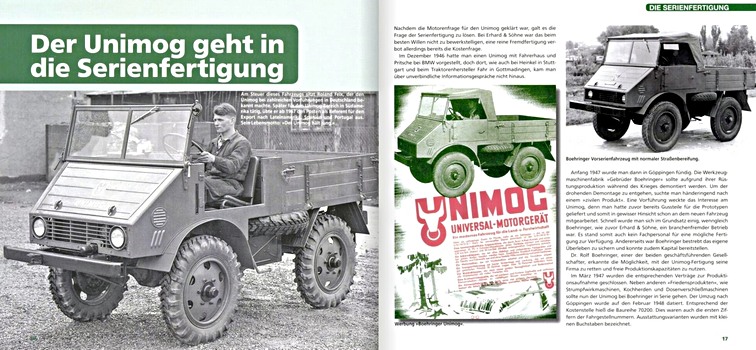 Pages du livre Unimog - Vom Bohringer zum Unimog S (1)