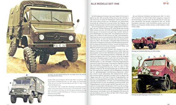 Bladzijden uit het boek Unimog - Alle Typen, Modelle, Daten seit 1946 (1)