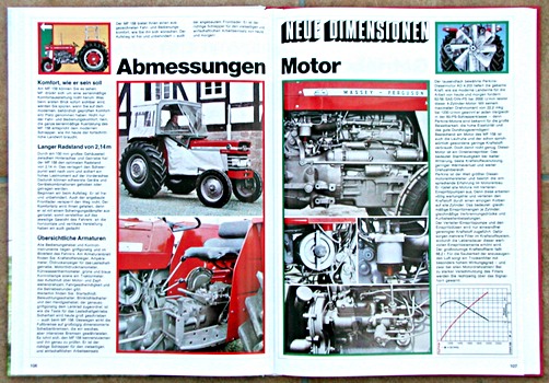 Bladzijden uit het boek Massey-Ferguson - Prospekte der 100er Serie (1)